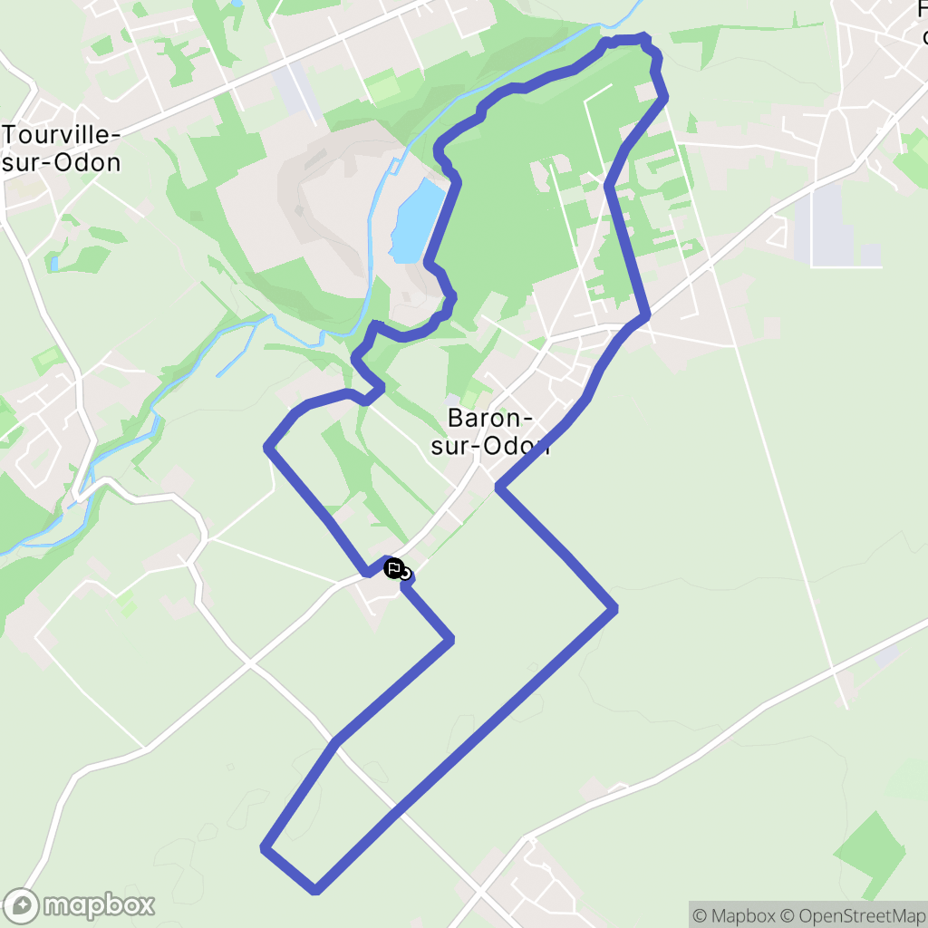 Baron-sur-Odon : carte du parcours de randonnée - France