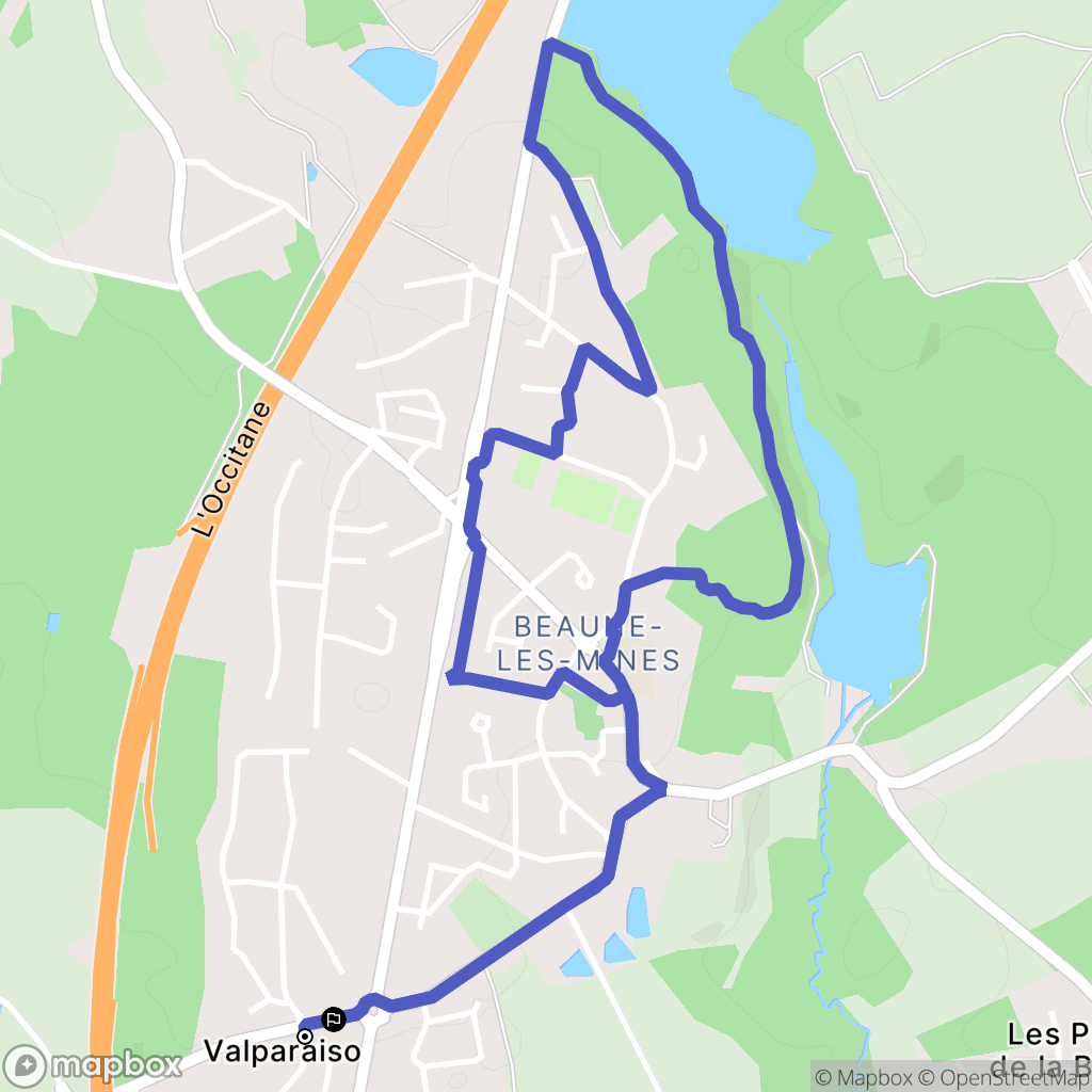 Limoges : carte du parcours de randonnée - France