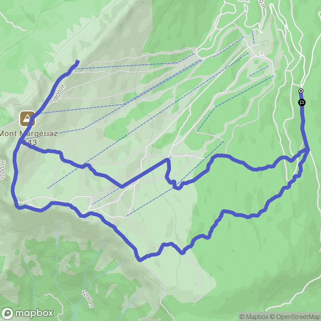 Aillon-le-Jeune : carte du parcours de randonnée - France