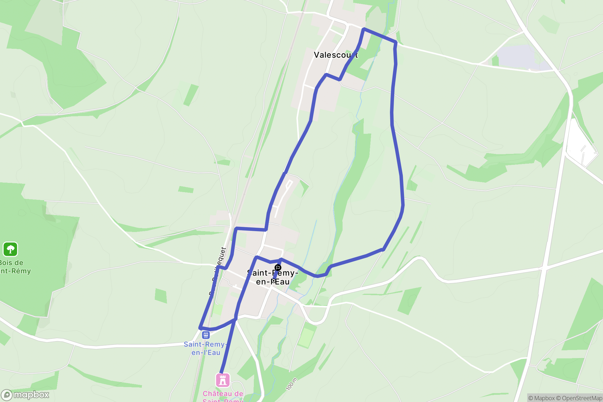 Saint-Remy-en-l'Eau : carte du parcours de randonnée - France