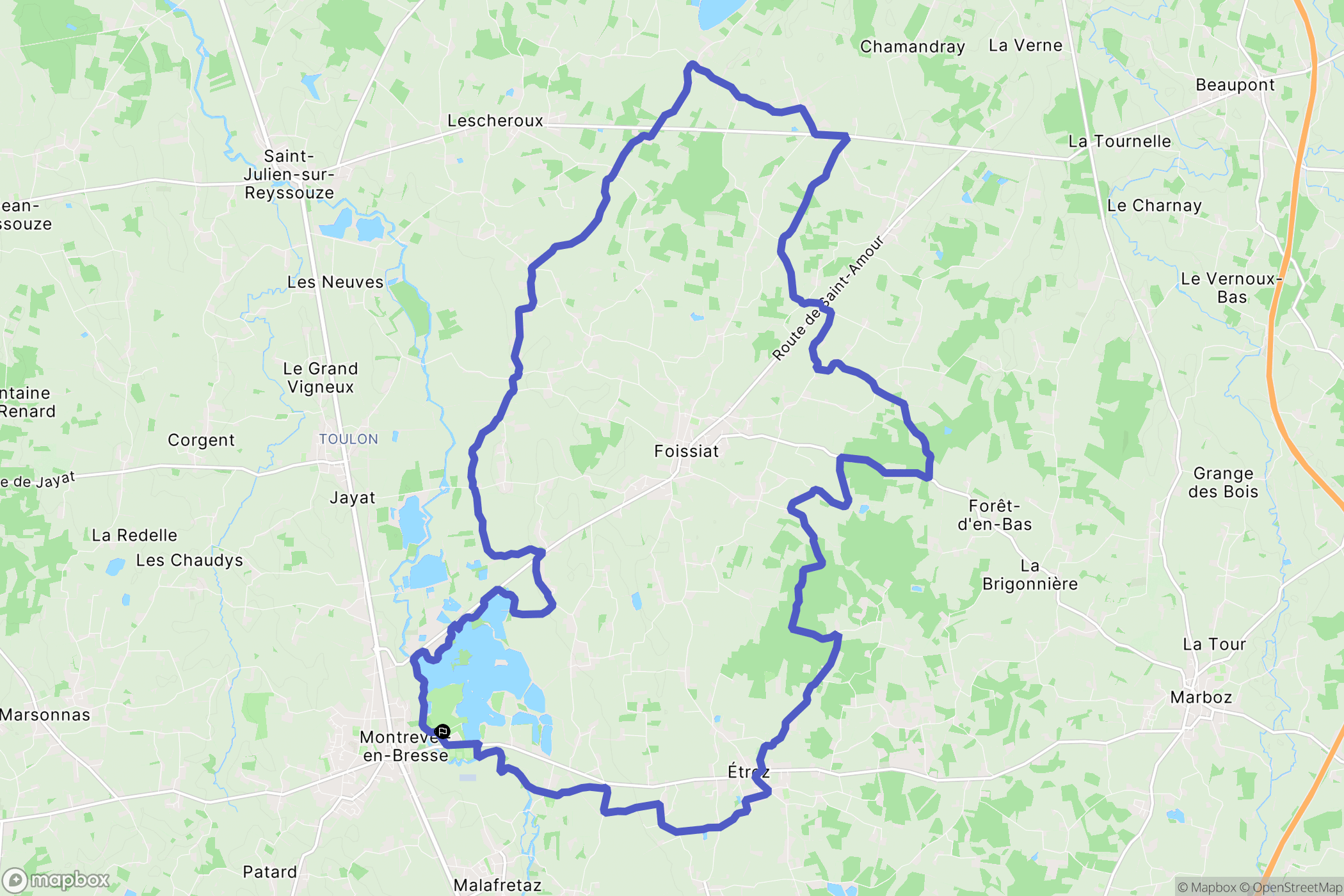 Malafretaz : carte du parcours de randonnée - France