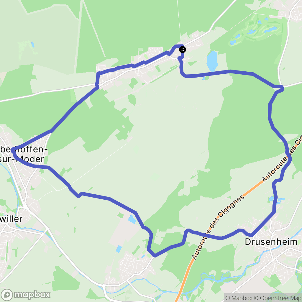 Schirrhoffen : carte du parcours de randonnée - France