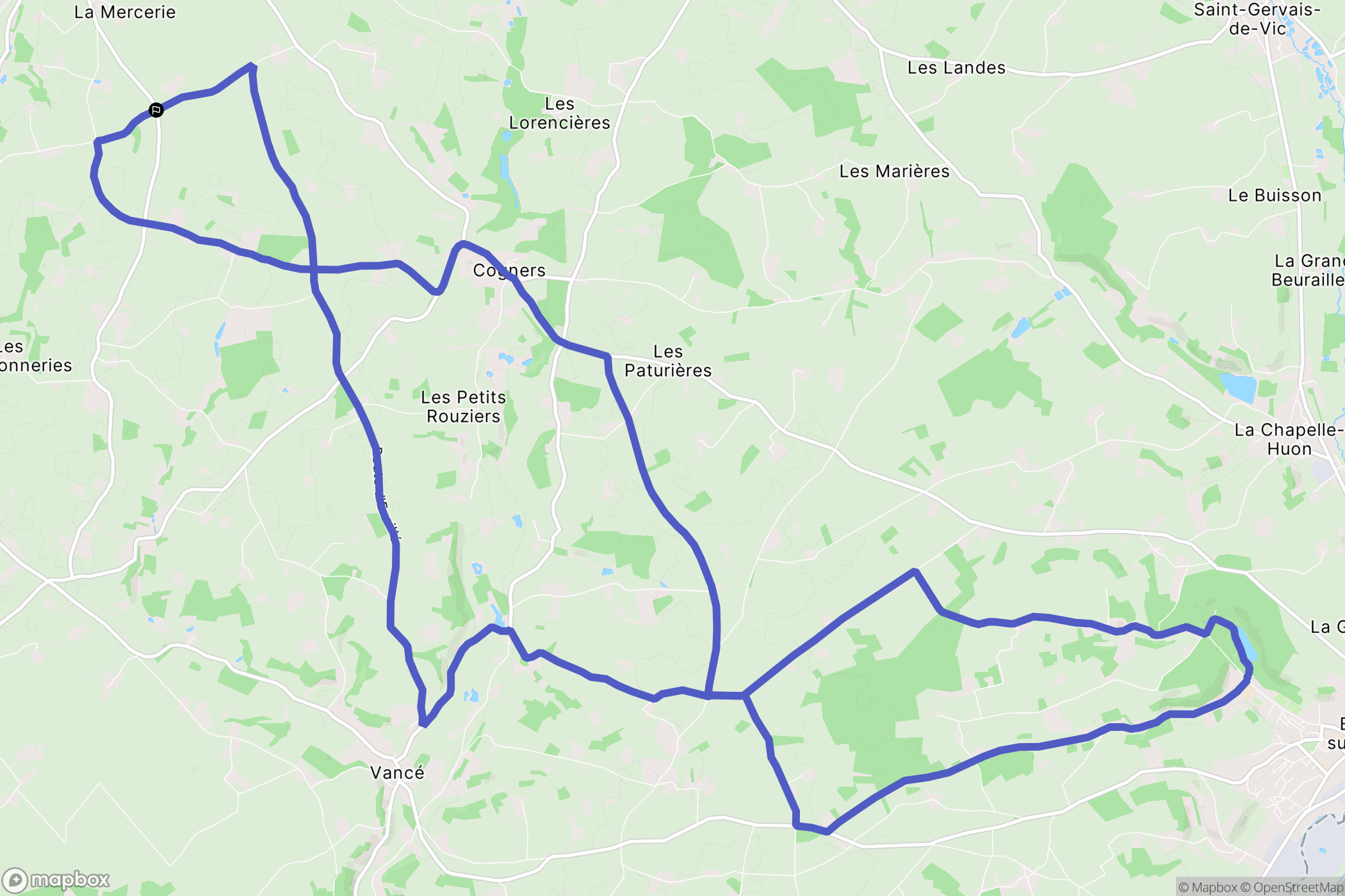 Val-d'Étangson : carte du parcours de randonnée - France