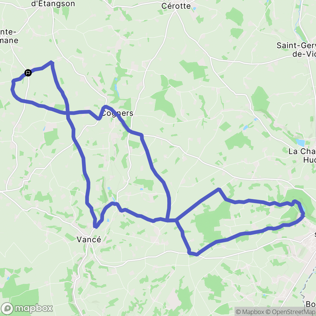 Val-d'Étangson : carte du parcours de randonnée - France