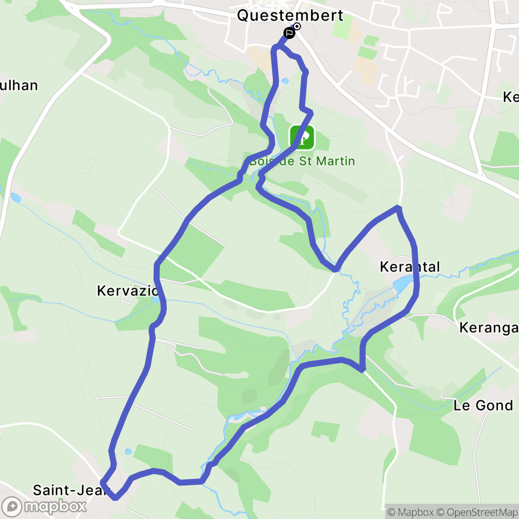 Questembert : carte du parcours de randonnée - France