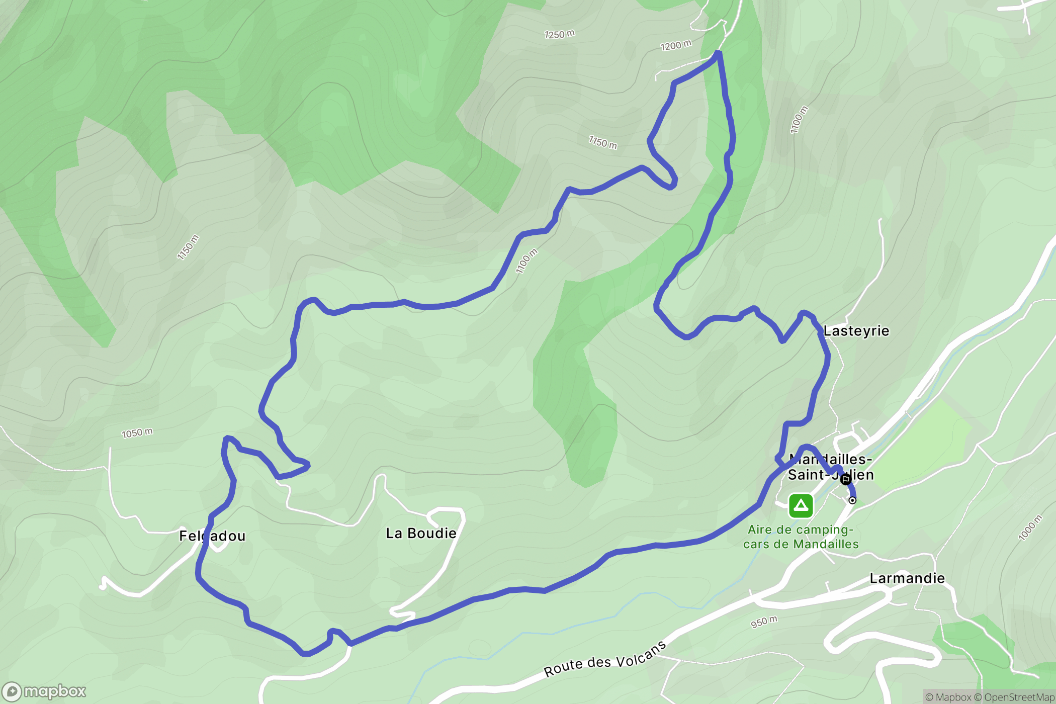Mandailles-Saint-Julien : carte du parcours de randonnée - France