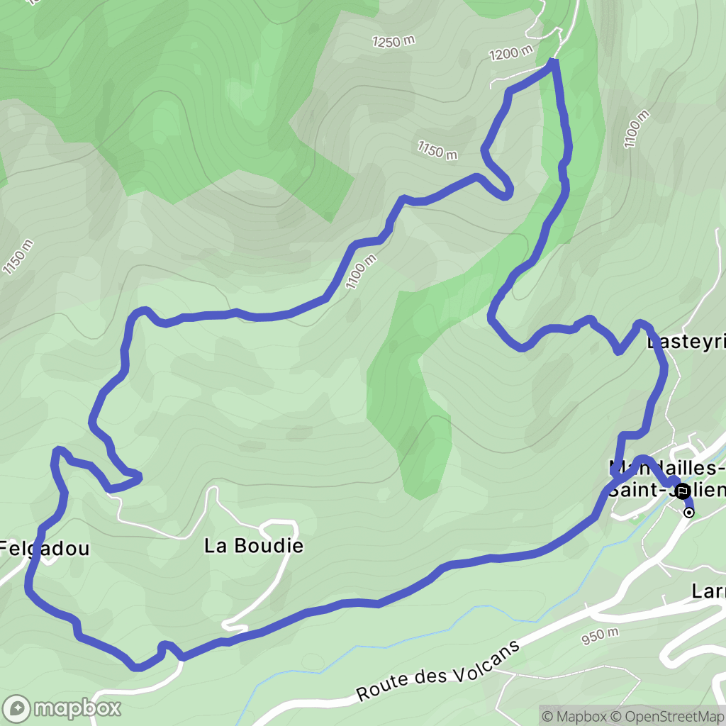 Mandailles-Saint-Julien : carte du parcours de randonnée - France