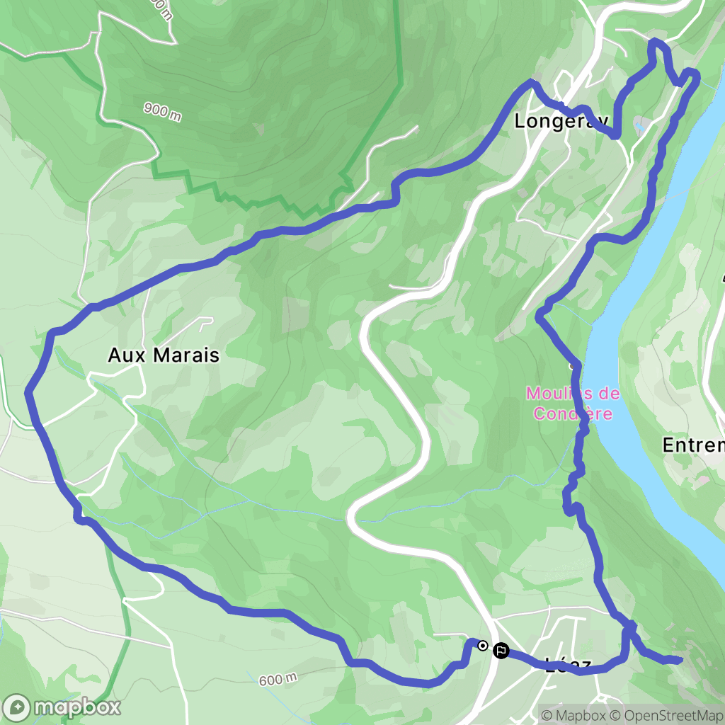 Léaz : carte du parcours de randonnée - France