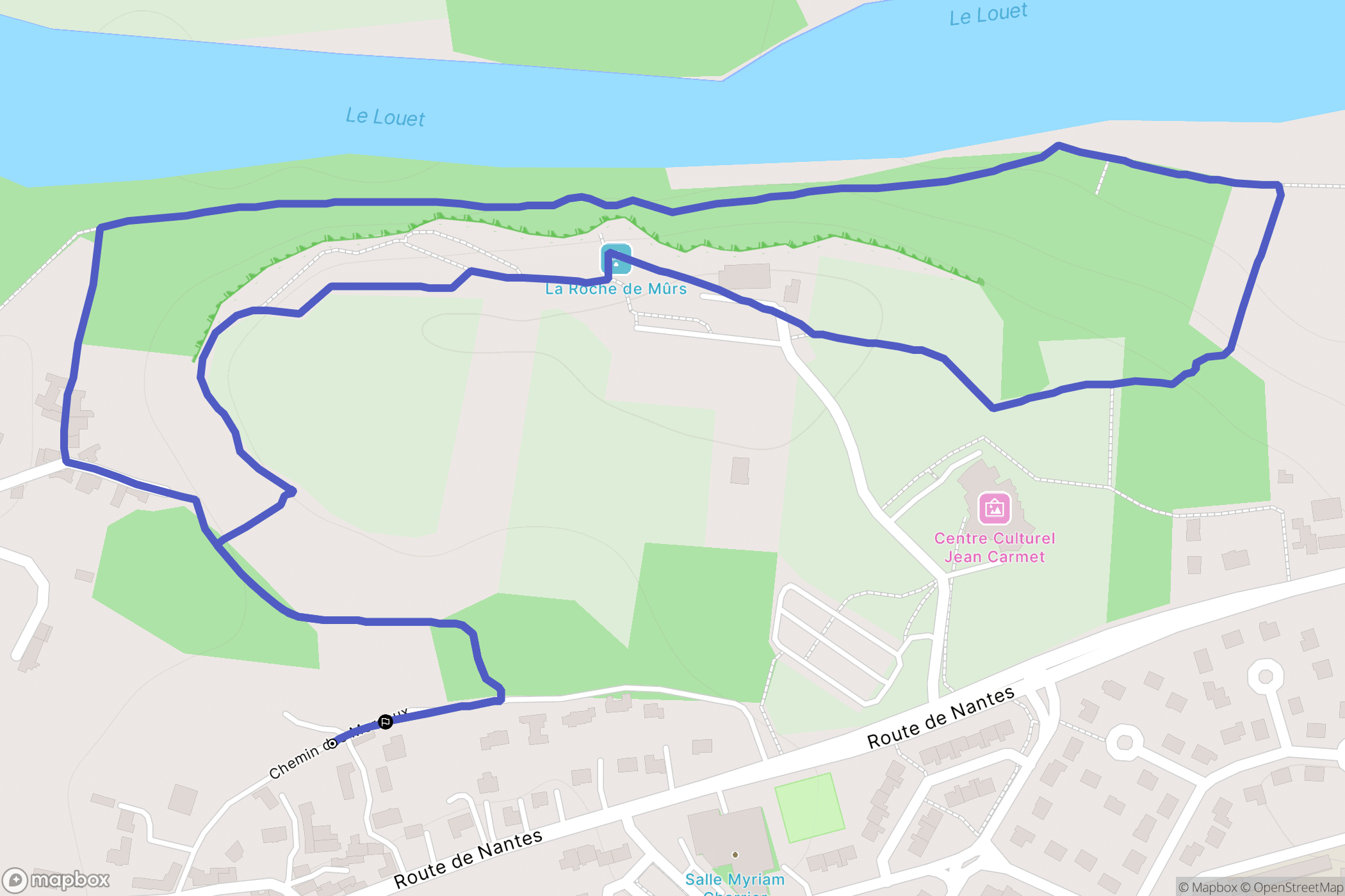 Mûrs-Erigné : carte du parcours de randonnée - France