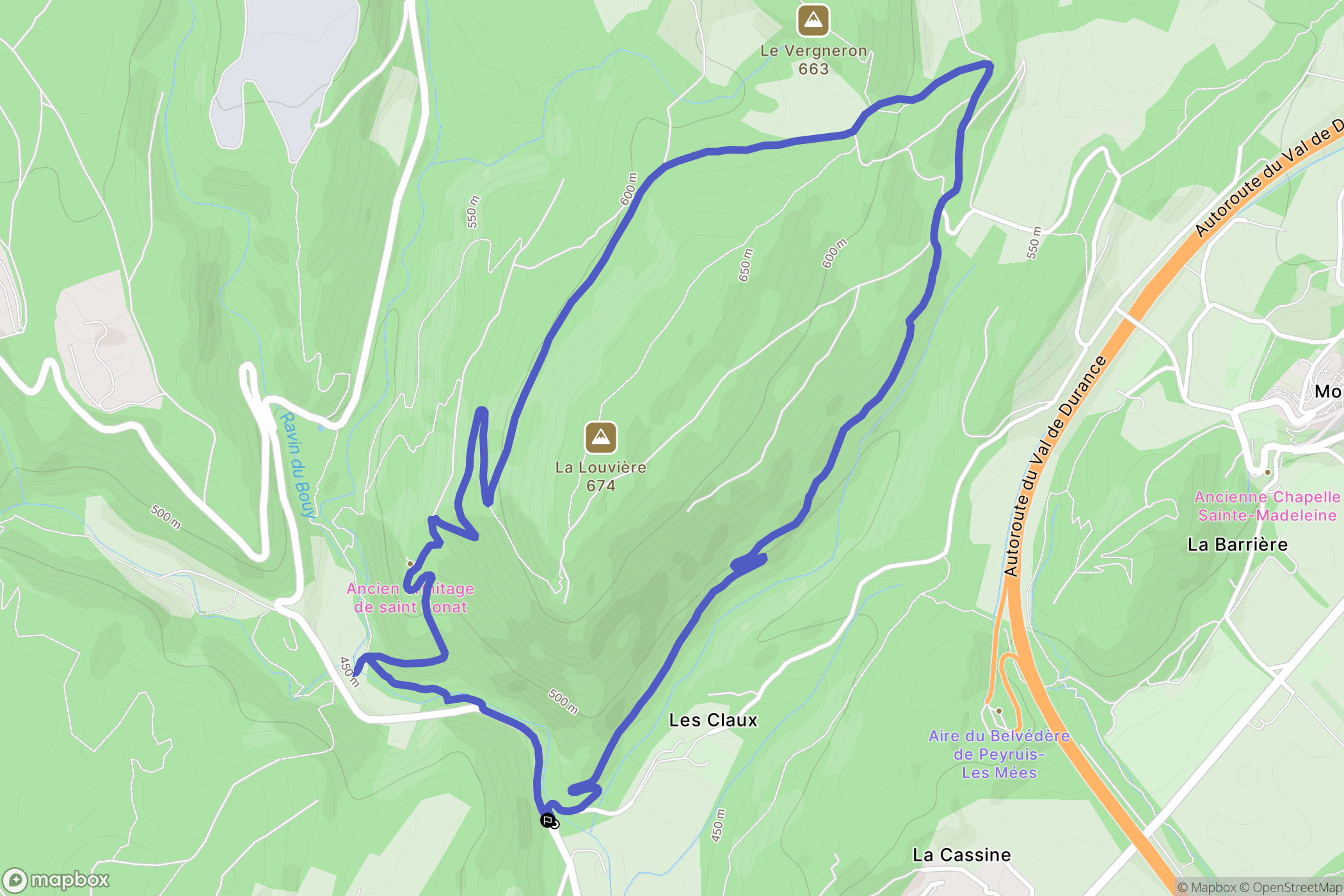Montfort : carte du parcours de randonnée - France