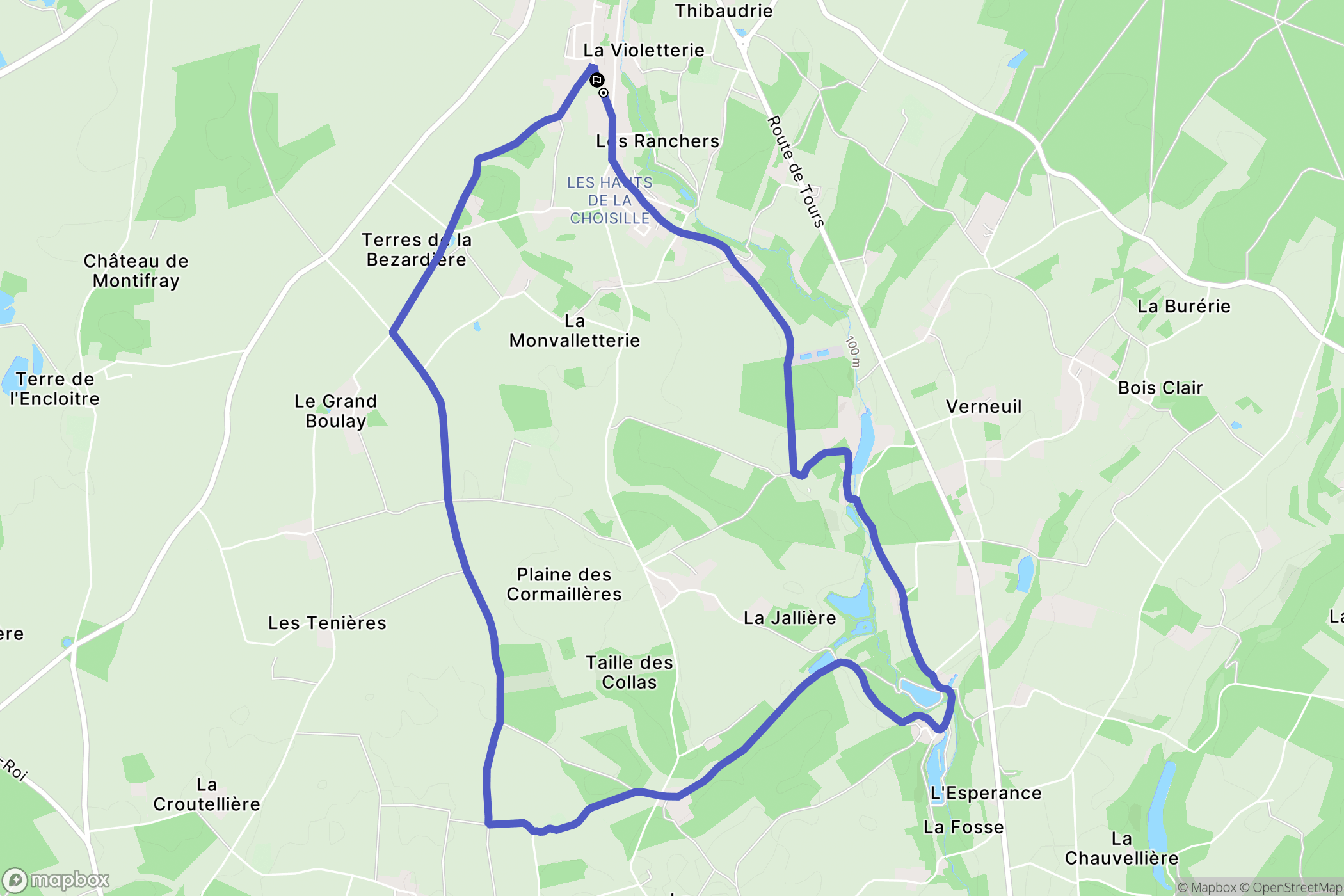 Beaumont-Louestault : carte du parcours de randonnée - France