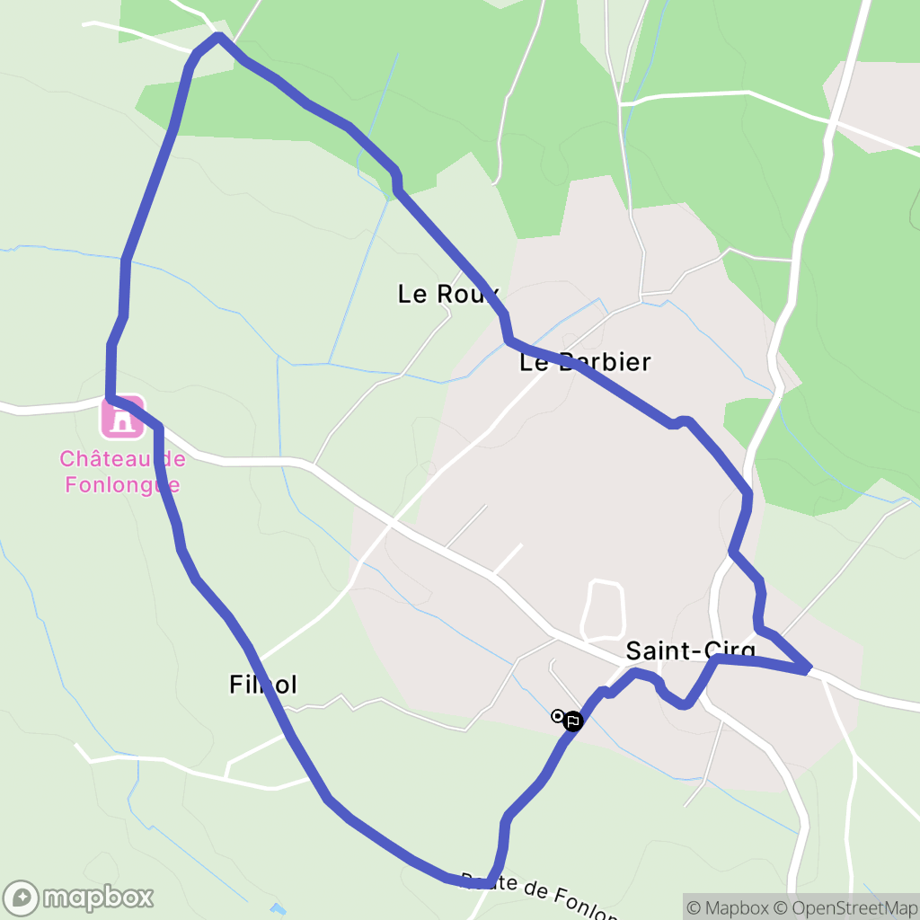 Saint-Cirq : carte du parcours de randonnée - France