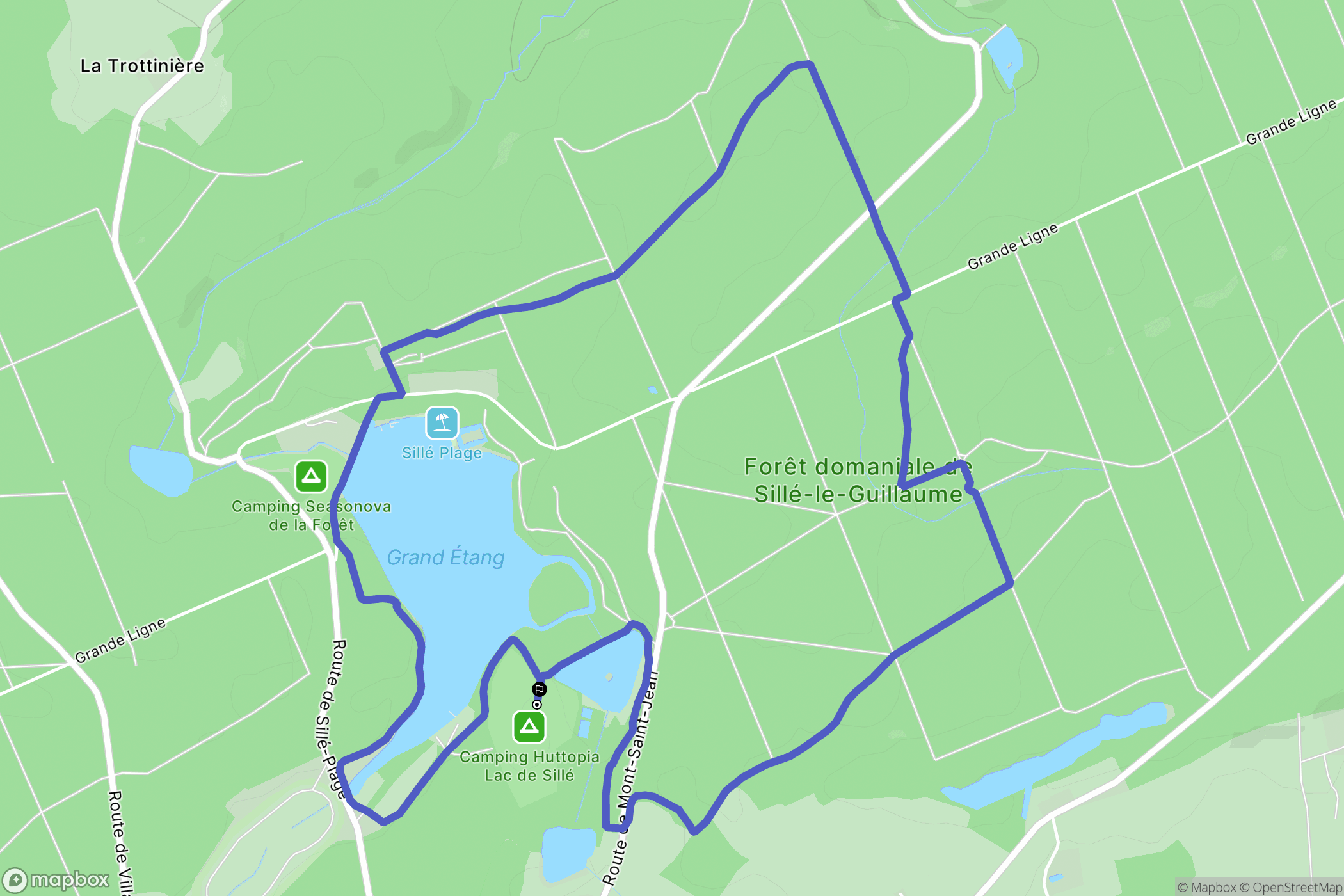Sillé-le-Guillaume : carte du parcours de randonnée - France