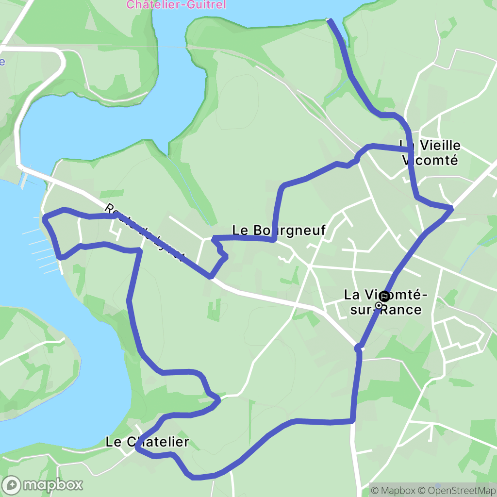 La Vicomté-sur-Rance : carte du parcours de randonnée - France