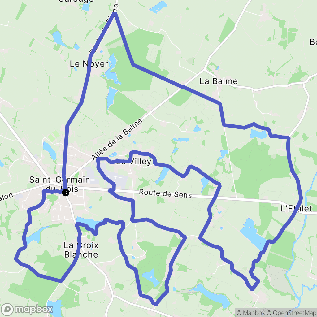 Saint-Germain-du-Bois : carte du parcours de randonnée - France