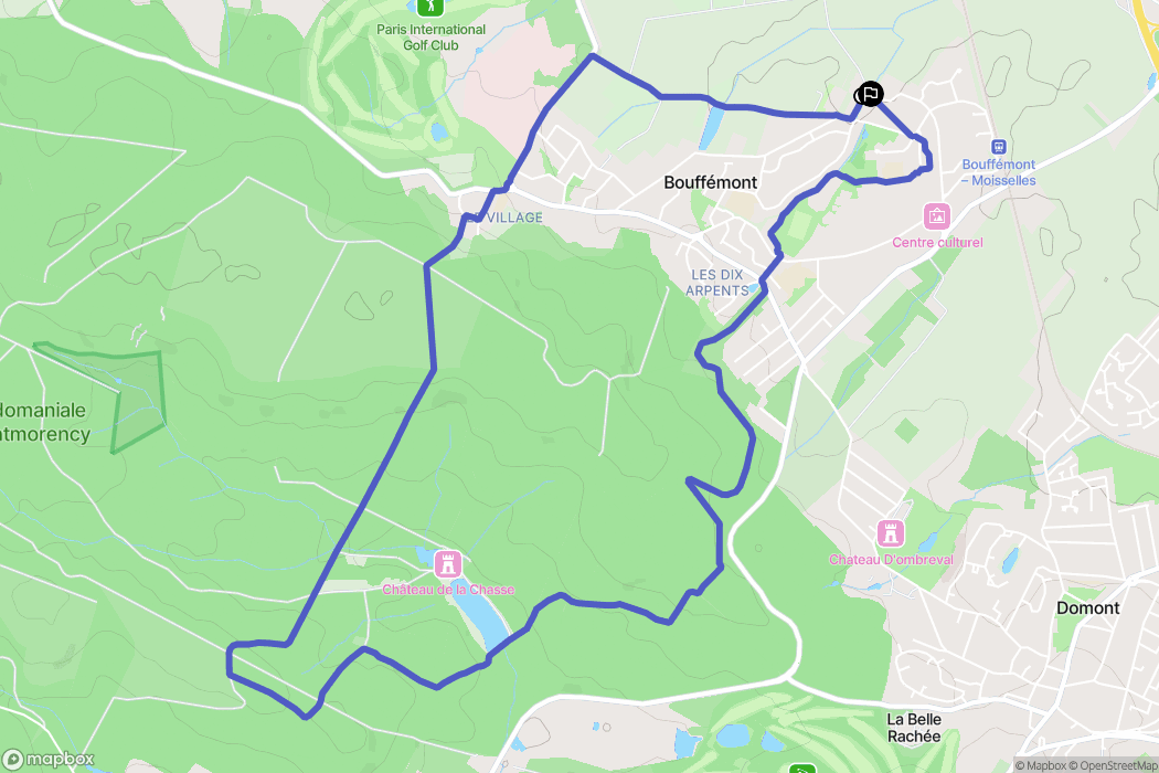 Bouffémont : carte du parcours de randonnée - France