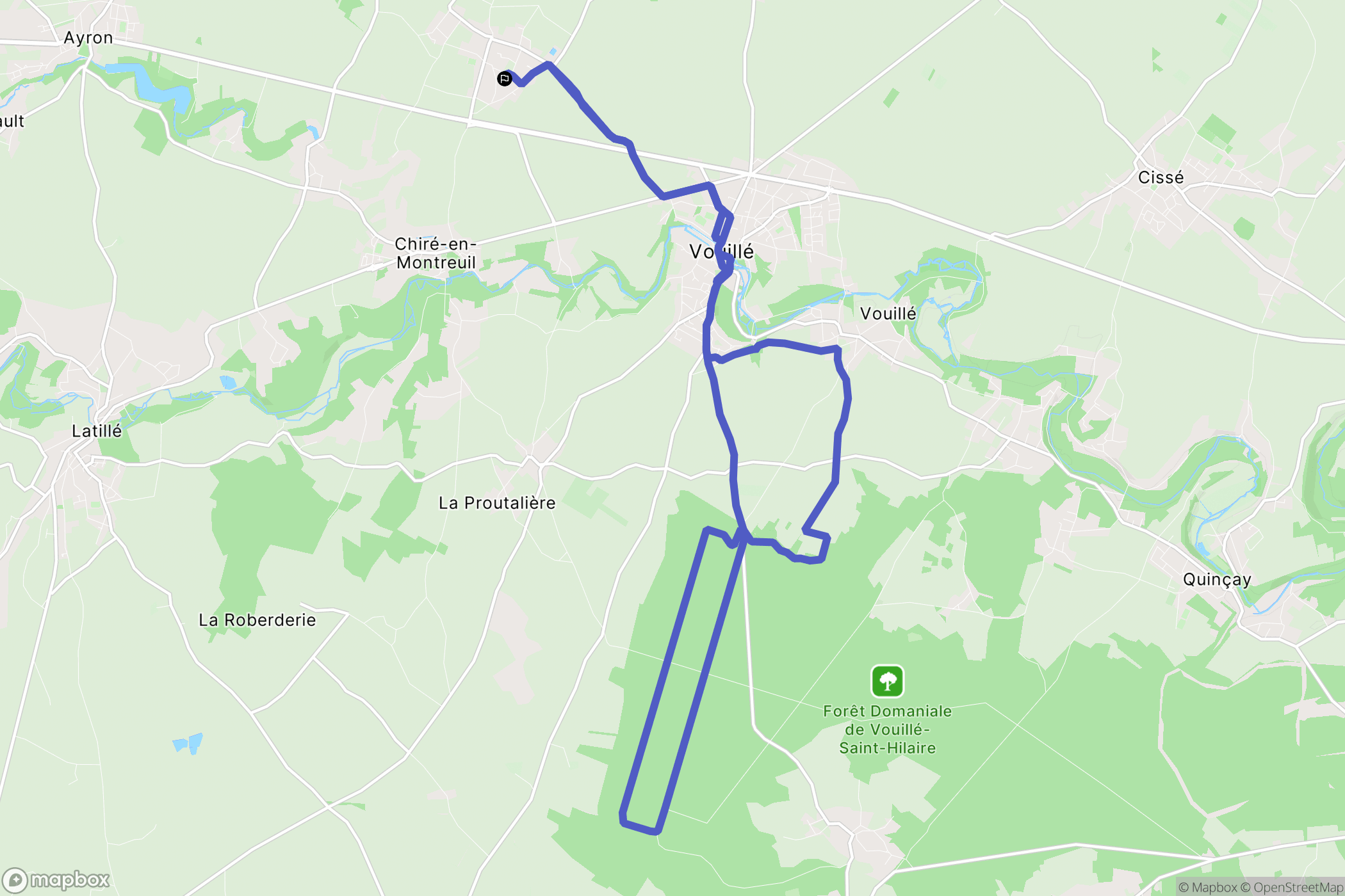 Frozes : carte du parcours de randonnée - France