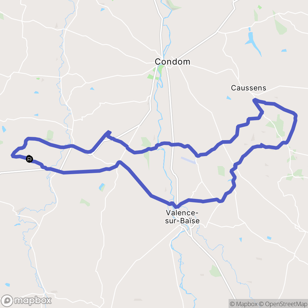 Lauraët : carte du parcours de randonnée - France