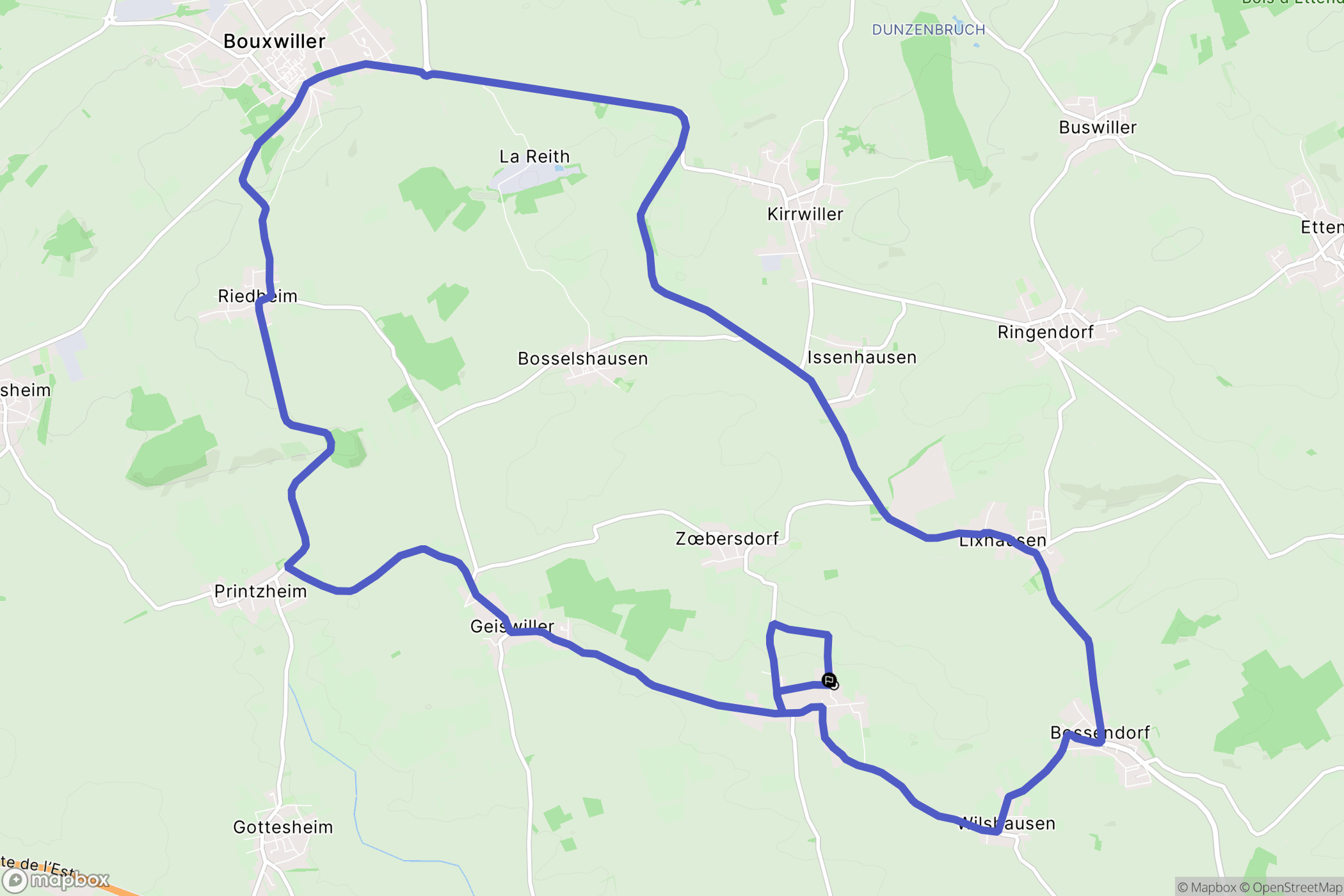 Wickersheim-Wilshausen : carte du parcours de randonnée - France