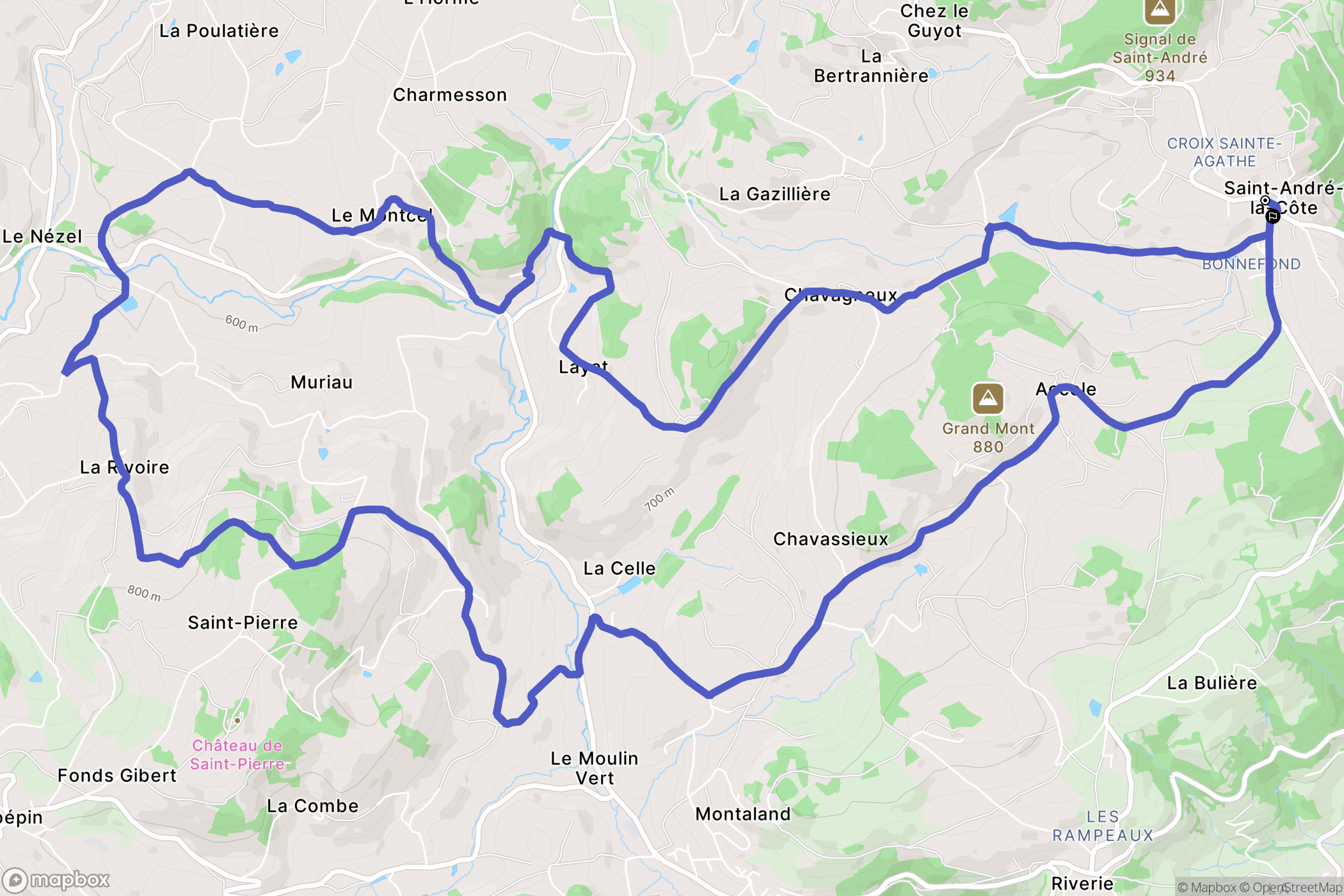 Saint-André-la-Côte : carte du parcours de randonnée - France