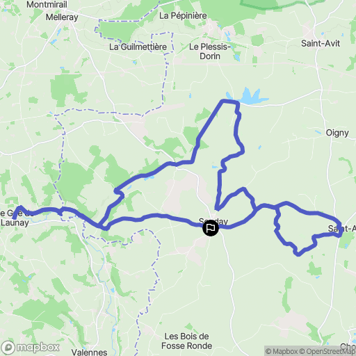 Couëtron-au-Perche : carte du parcours de randonnée - France