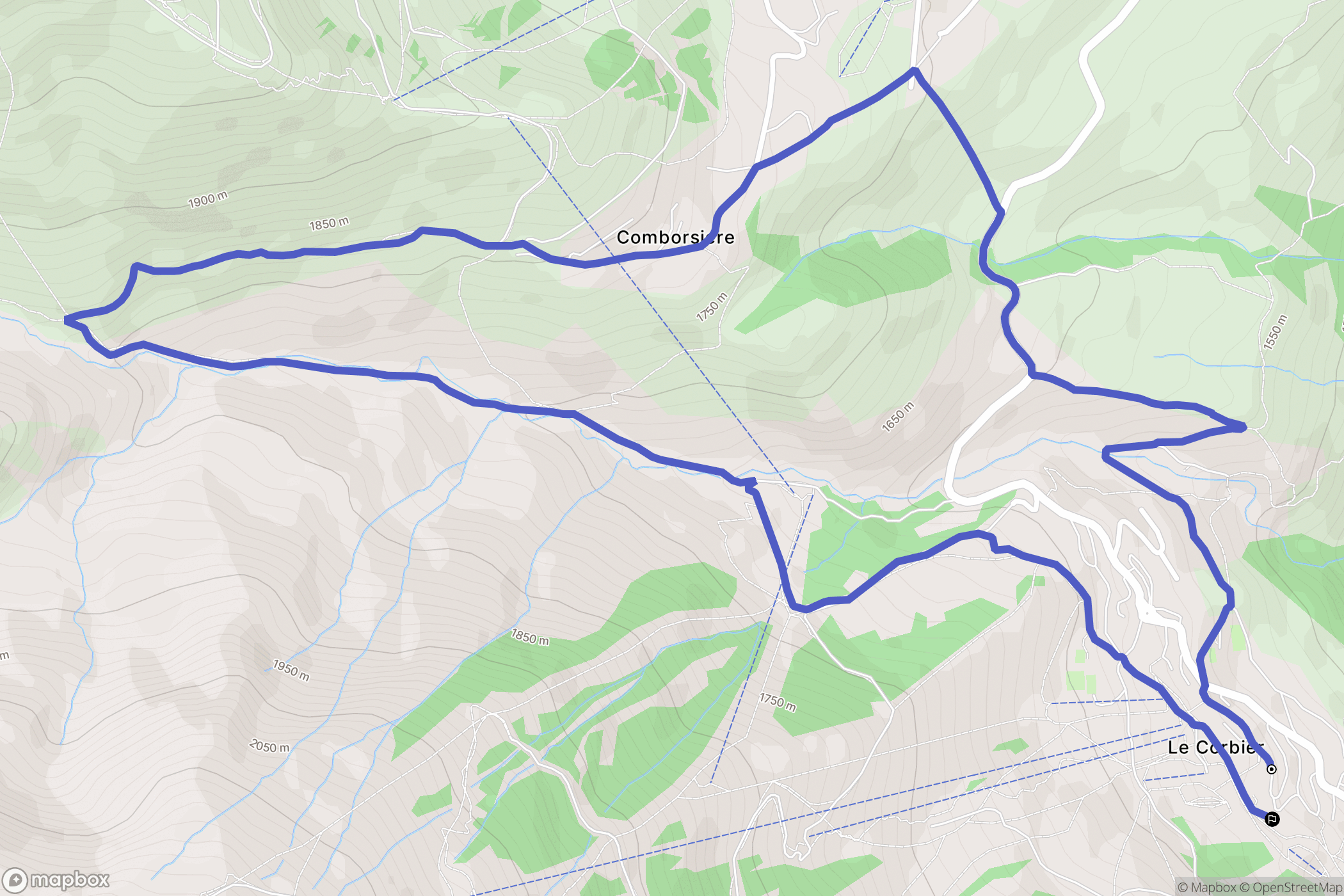 Villarembert : carte du parcours de randonnée - France