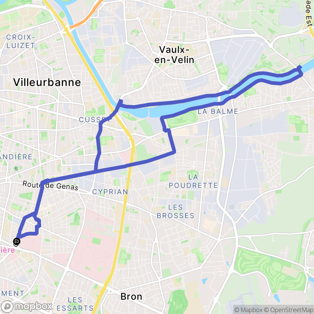 Lyon : carte du parcours de randonnée - France