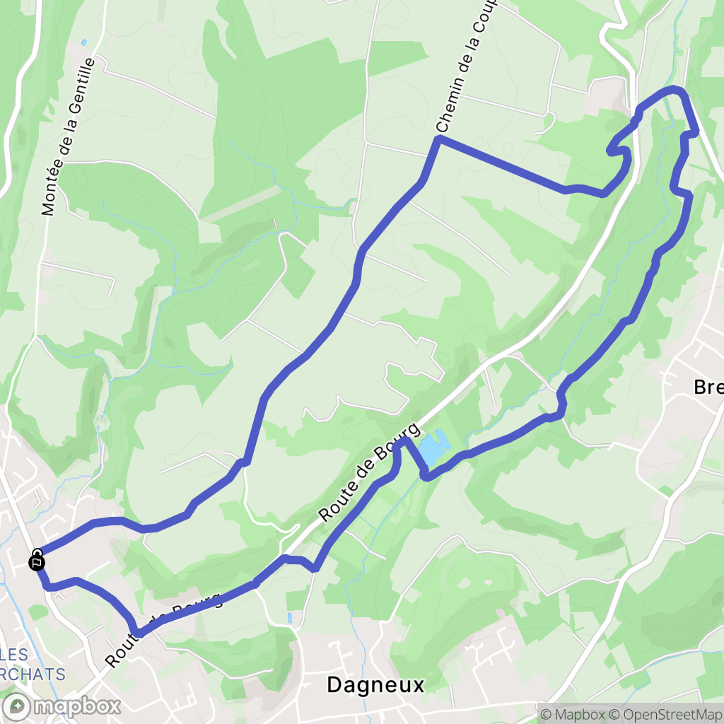 Dagneux : carte du parcours de randonnée - France