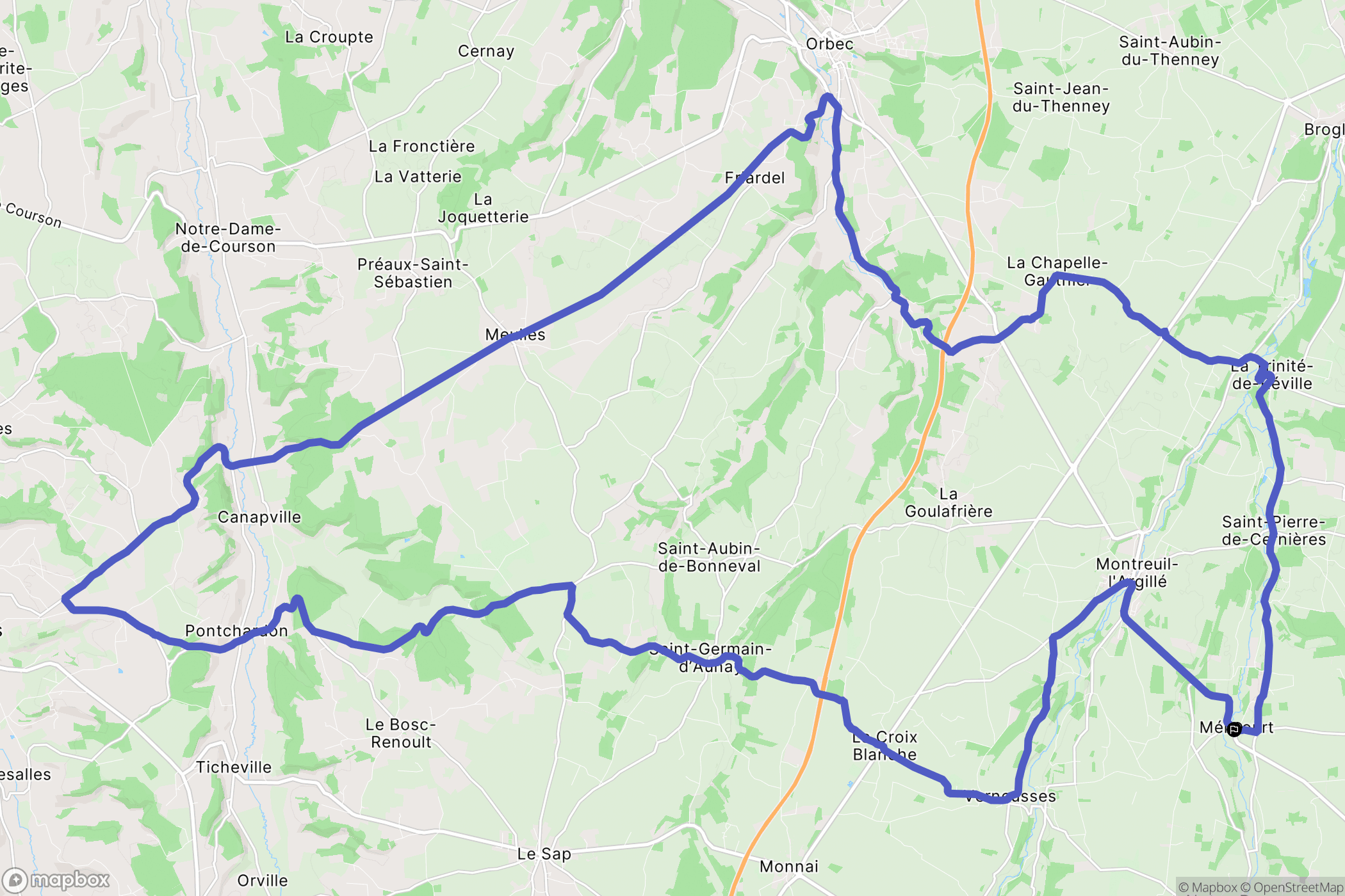 Mélicourt : carte du parcours de randonnée - France