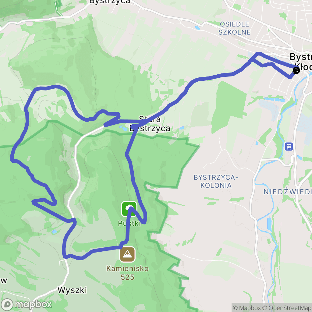 Bystrzyca Kłodzka: mapa trasy - Poland