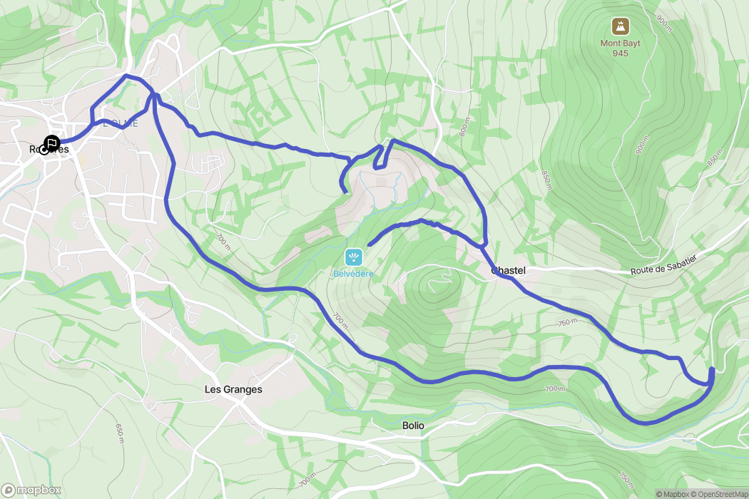 Rosières : carte du parcours de randonnée - France