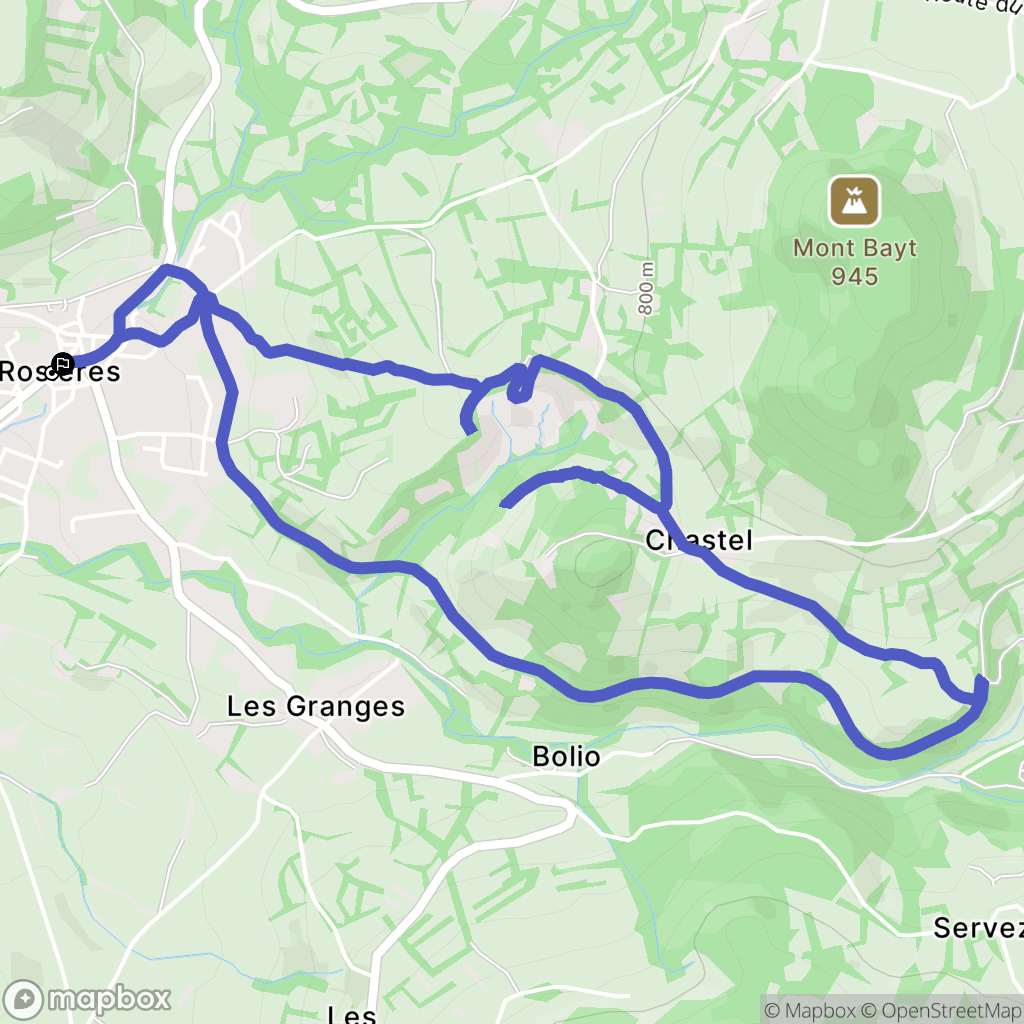 Rosières : carte du parcours de randonnée - France