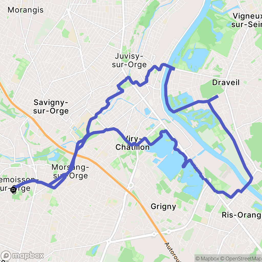 Villemoisson-sur-Orge : carte du parcours de randonnée - France