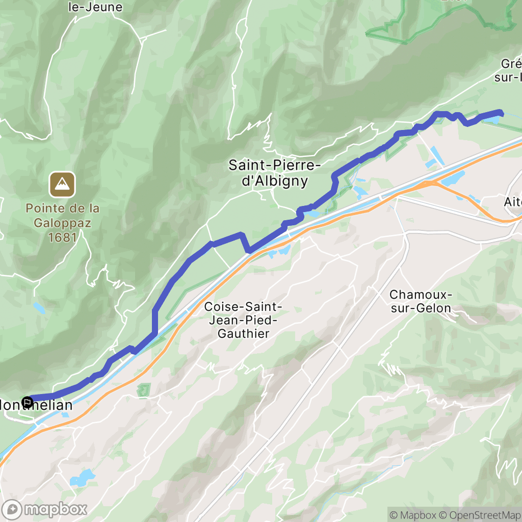 Montmélian : carte du parcours de randonnée - France