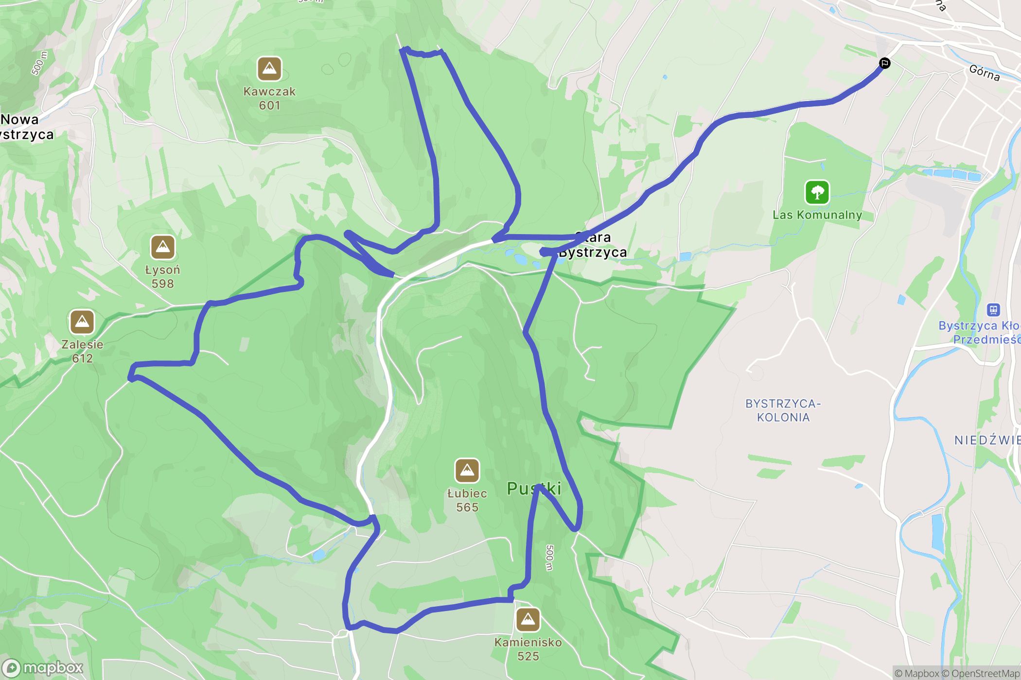 Bystrzyca Kłodzka: mapa trasy - Poland