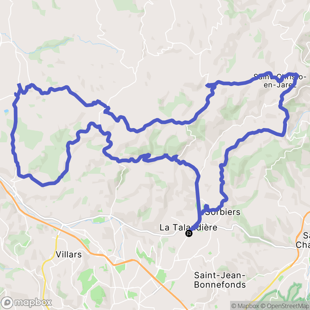 La Talaudière : carte du parcours de randonnée - France