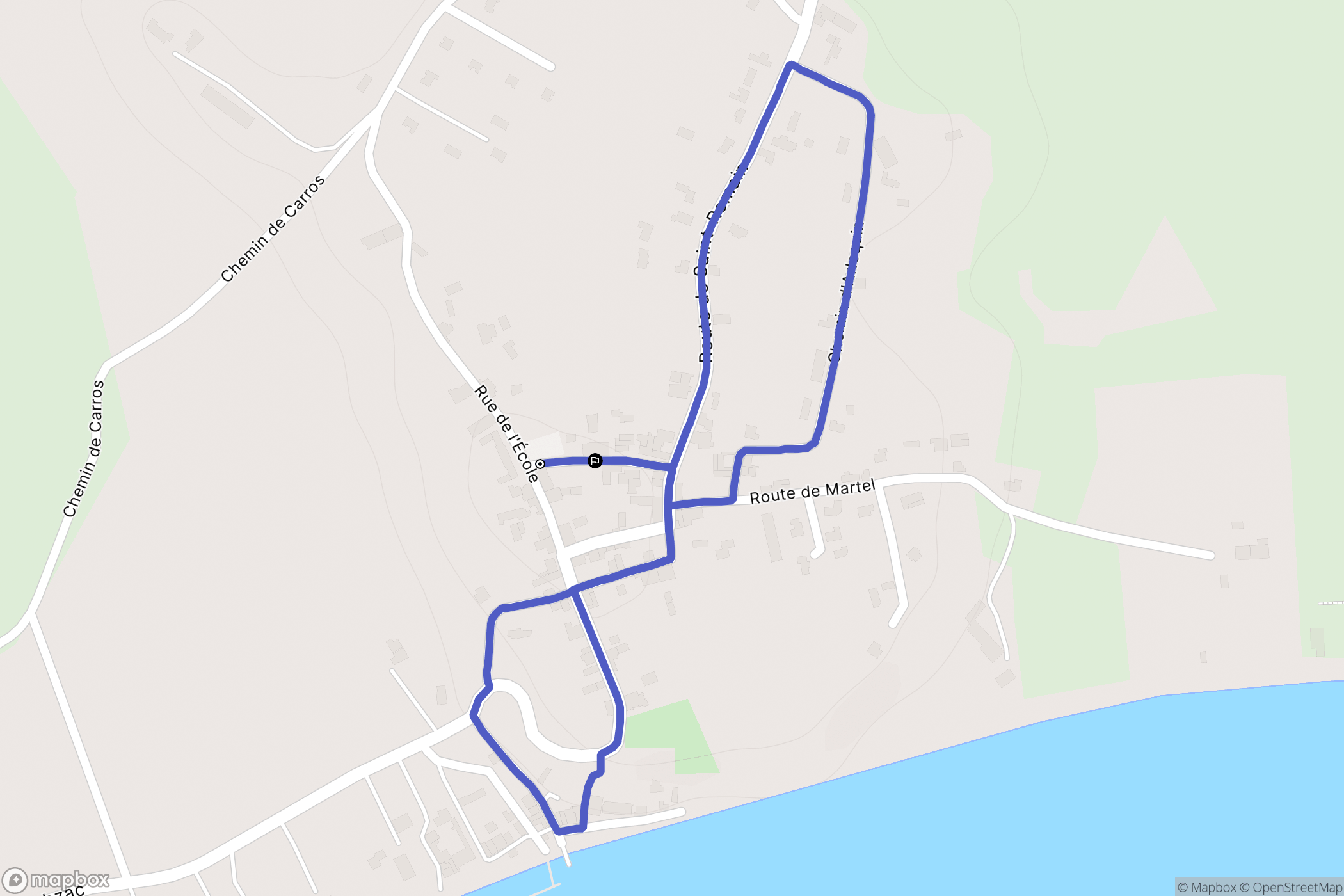 Asques : carte du parcours de randonnée - France