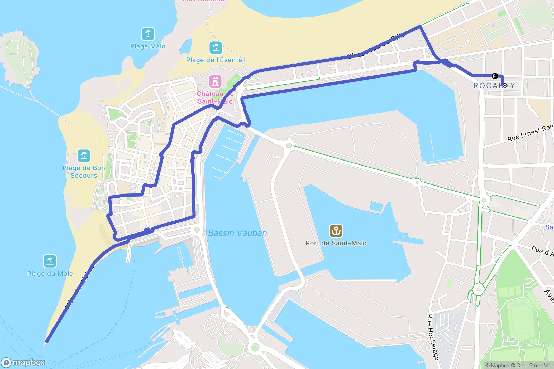 Saint-Malo : carte du parcours de randonnée - France