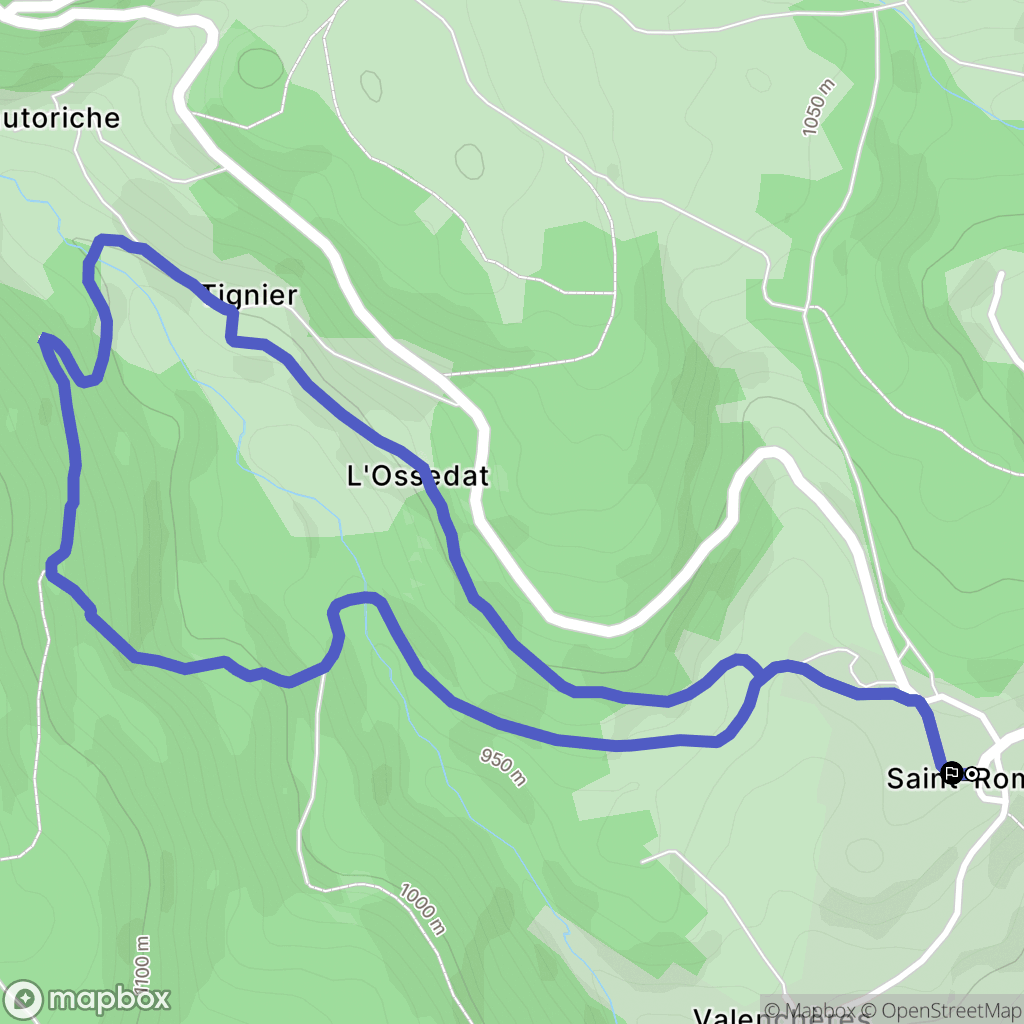 Saint-Romain : carte du parcours de randonnée - France