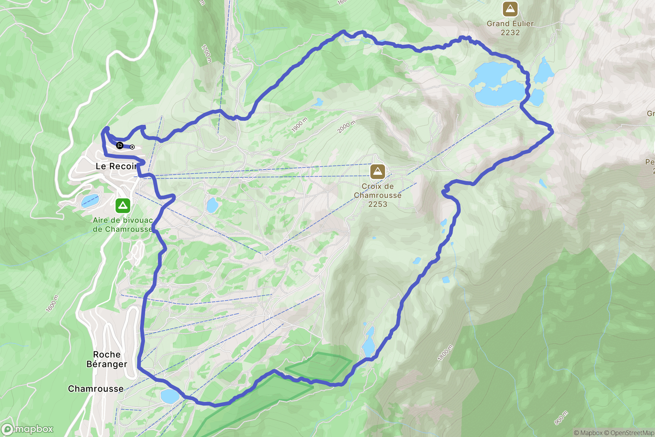 Chamrousse : carte du parcours de randonnée - France