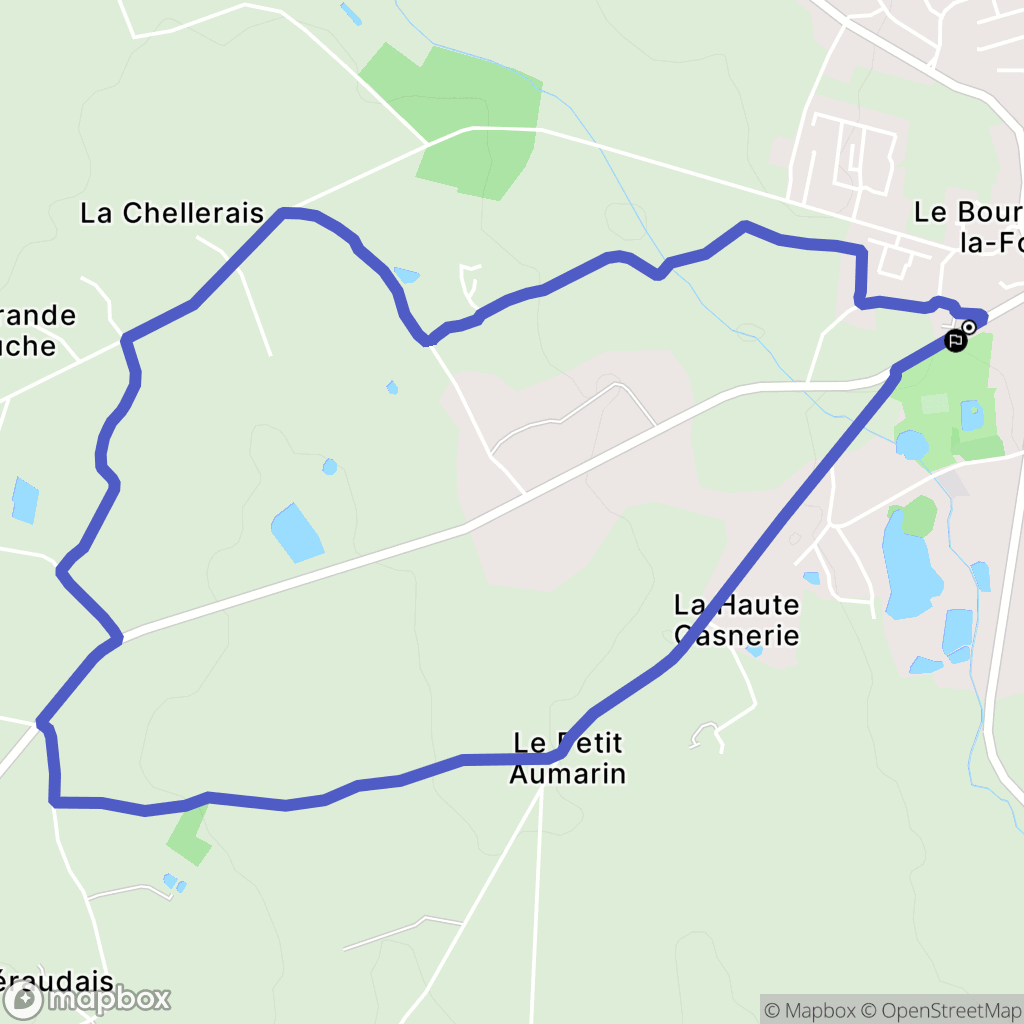 Le Bourgneuf-la-Forêt : carte du parcours de randonnée - France