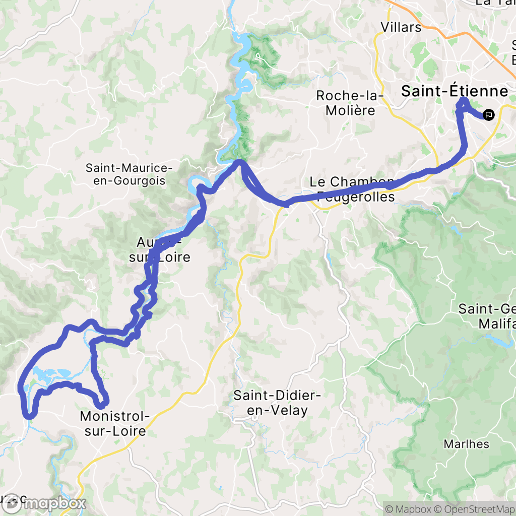 Saint-Étienne : carte du parcours de randonnée - France