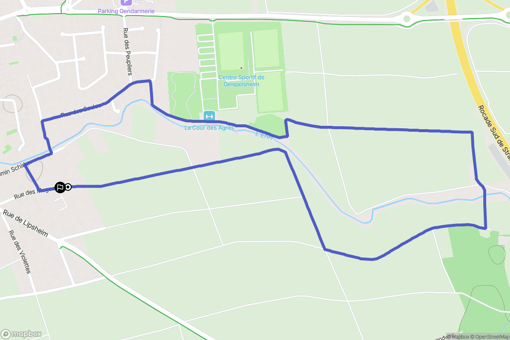 Geispolsheim : carte du parcours de randonnée - France