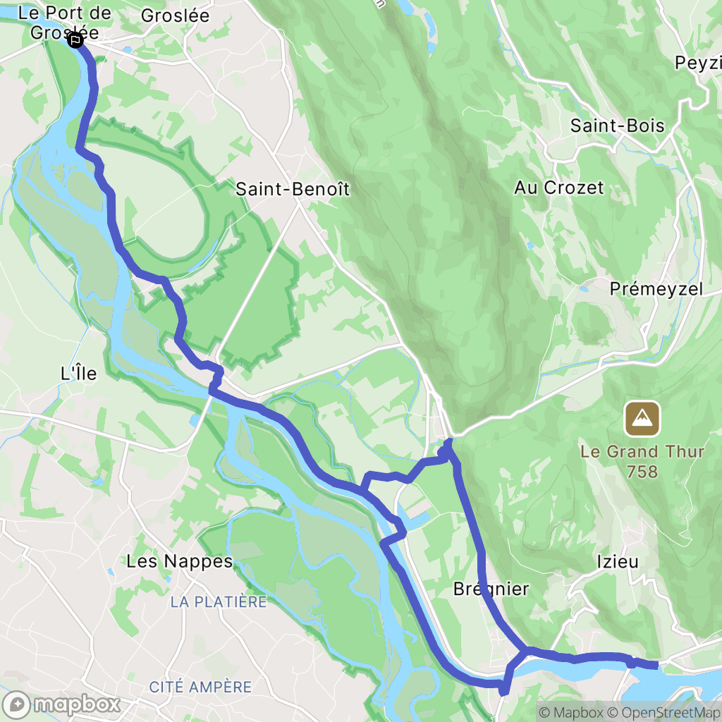 Groslée-Saint-Benoit : carte du parcours de randonnée - France