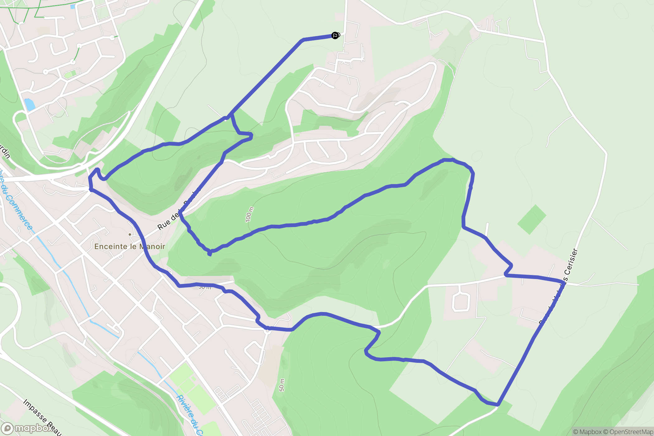 Bolbec : carte du parcours de randonnée - France