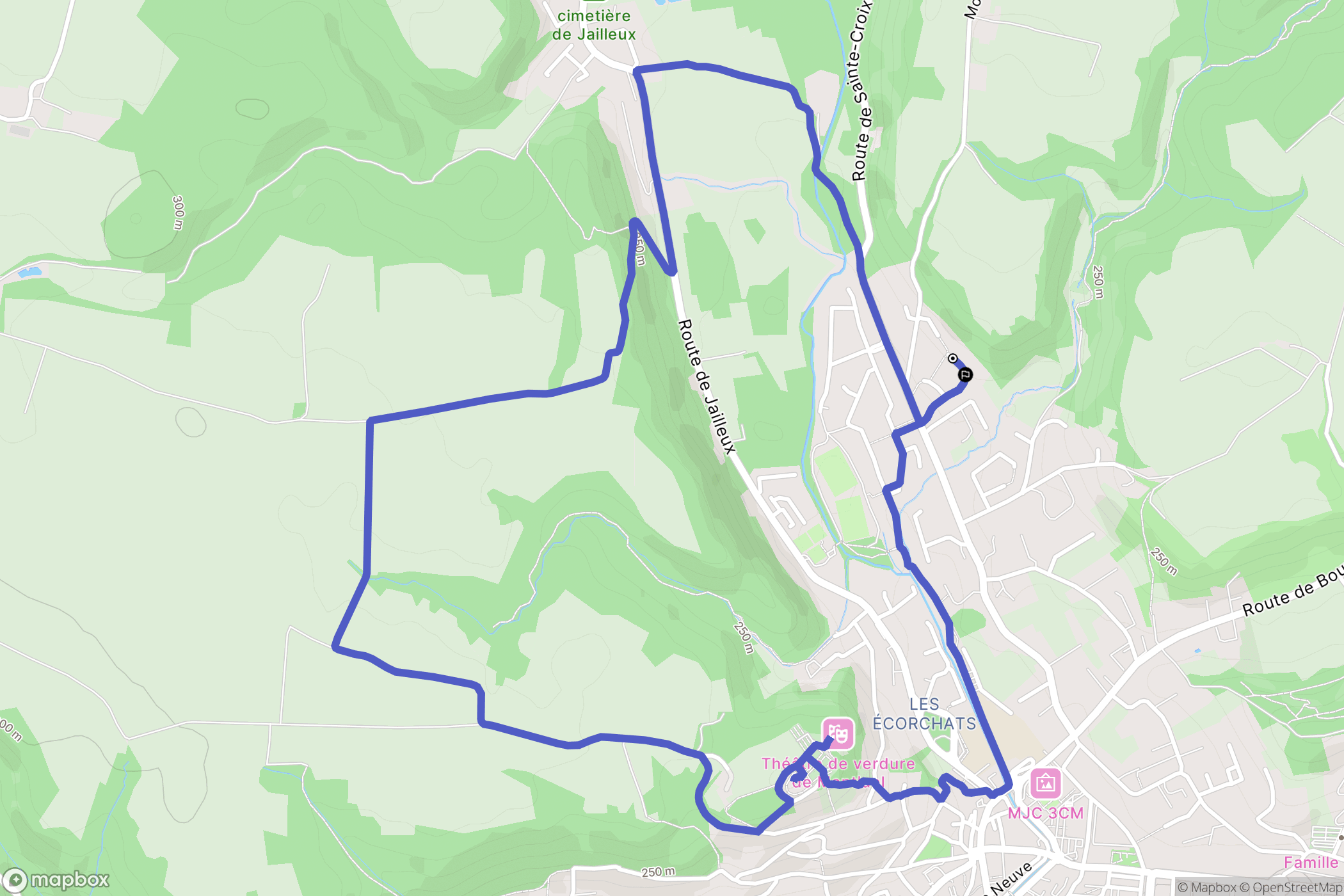 Montluel : carte du parcours de randonnée - France