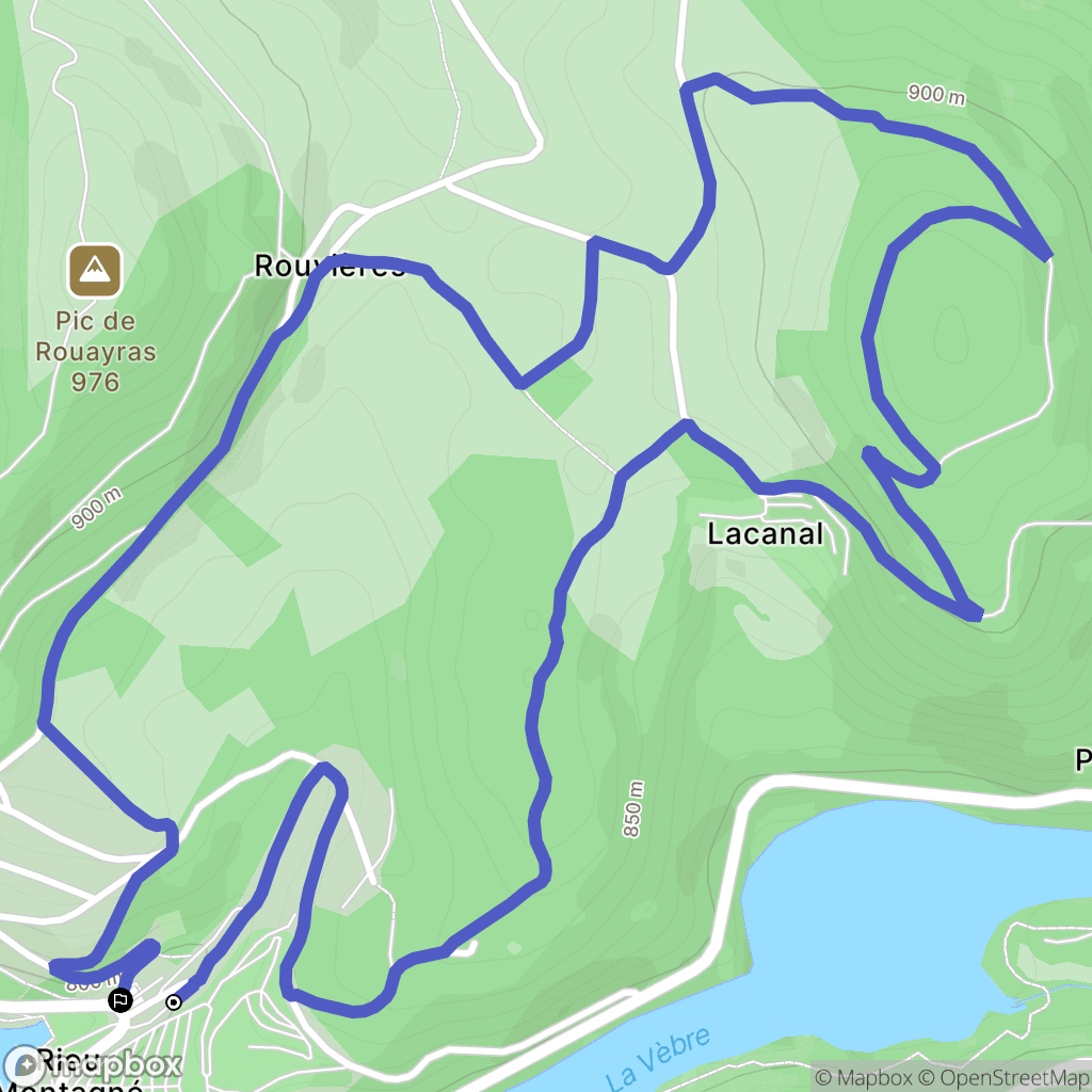 Nages : carte du parcours de randonnée - France