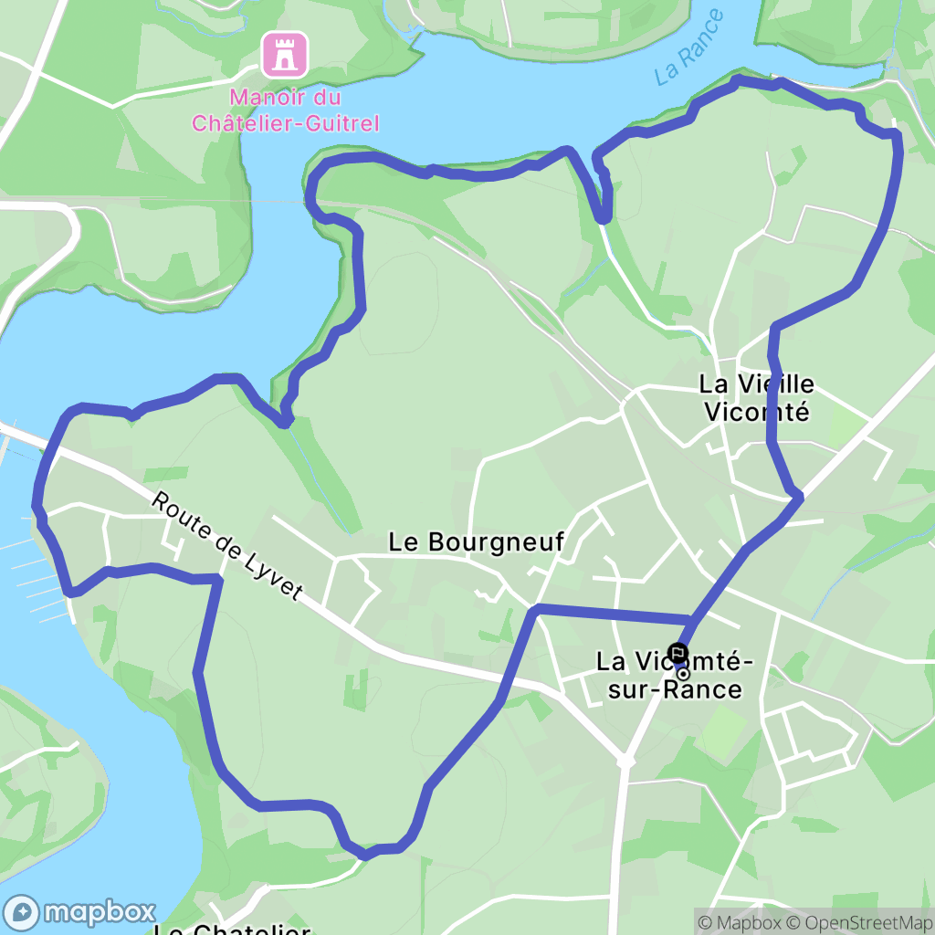 La Vicomté-sur-Rance : carte du parcours de randonnée - France