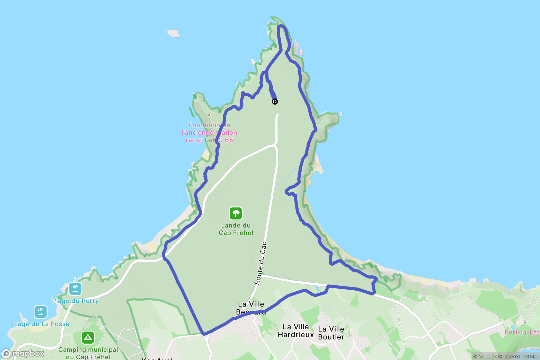 Plévenon : carte du parcours de randonnée - France