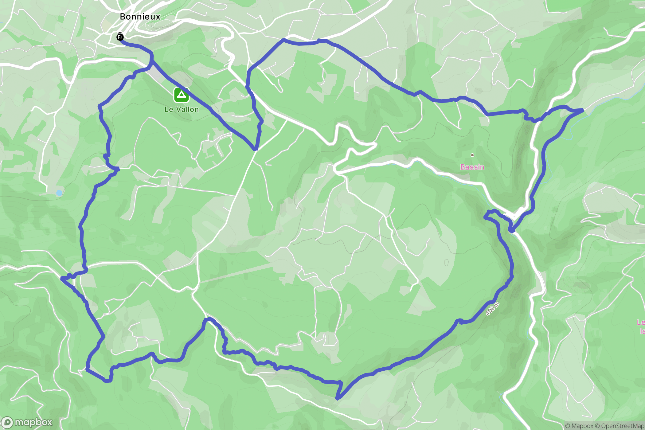 Bonnieux : carte du parcours de randonnée - France